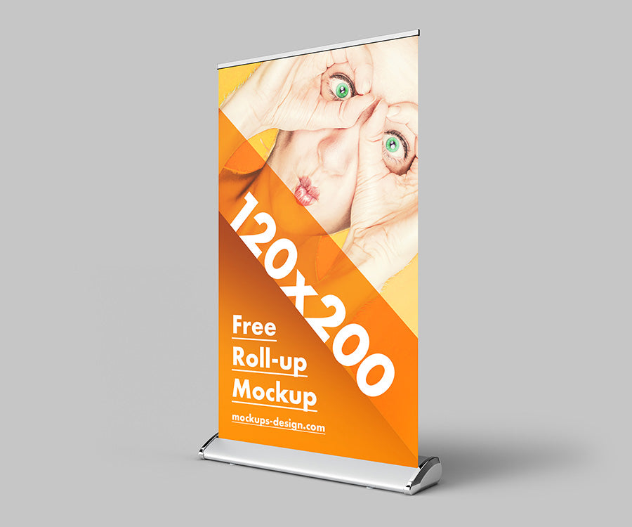 Free Business Advertisement Roll-Up Mockup or 120x200 cm
