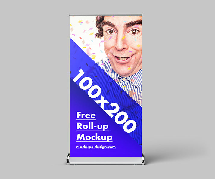 Free 3 x Roll-Up Advertisement Mockup or 100x200 cm