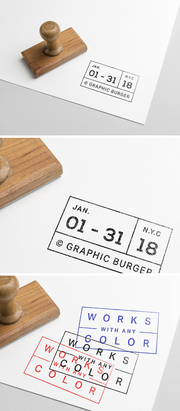 Free Clean Rubber Stamp Logo PSD MockUp