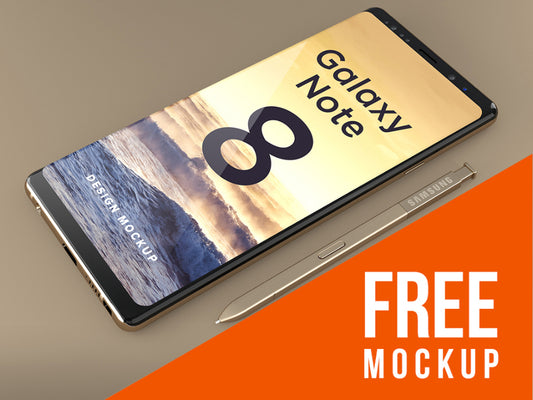 Free Isometric Samsung Galaxy Note 8 Mockup