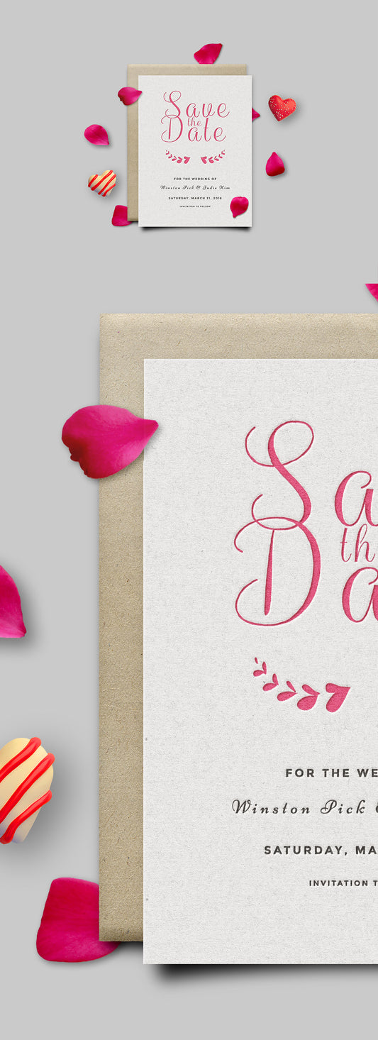 Free Save The Date or Valentines Day Invitation Card Mockup PSD