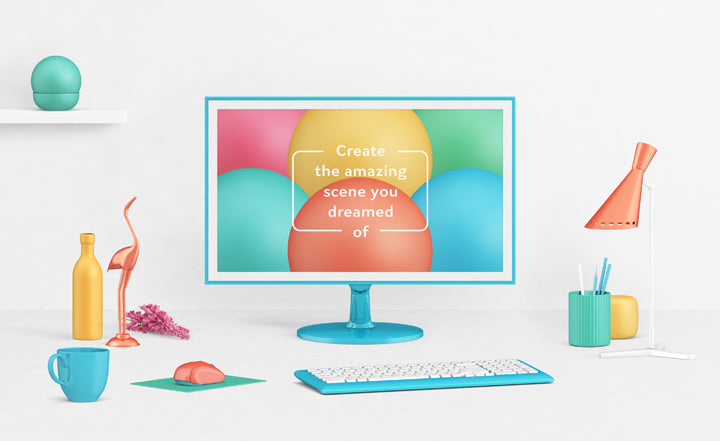 Computer Display Scene Free Computer Display Scene Creator (Mockup) – CreativeBooster