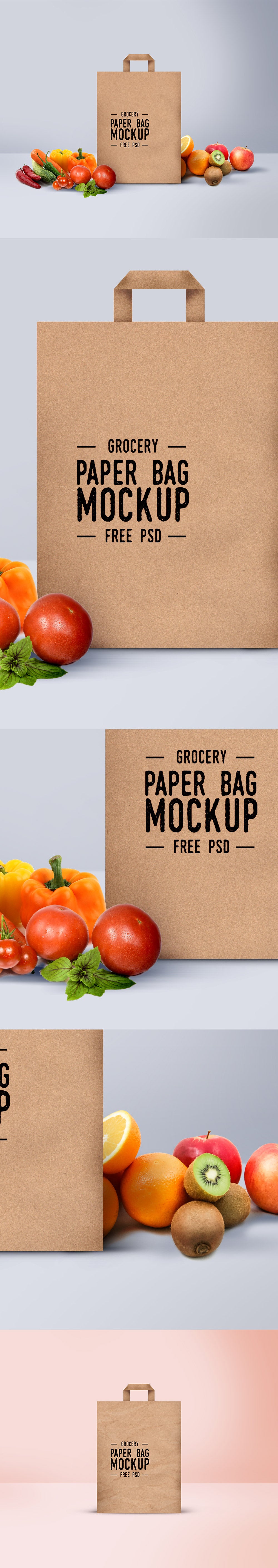 Free Brown Shopping Paper Bag Mockup
