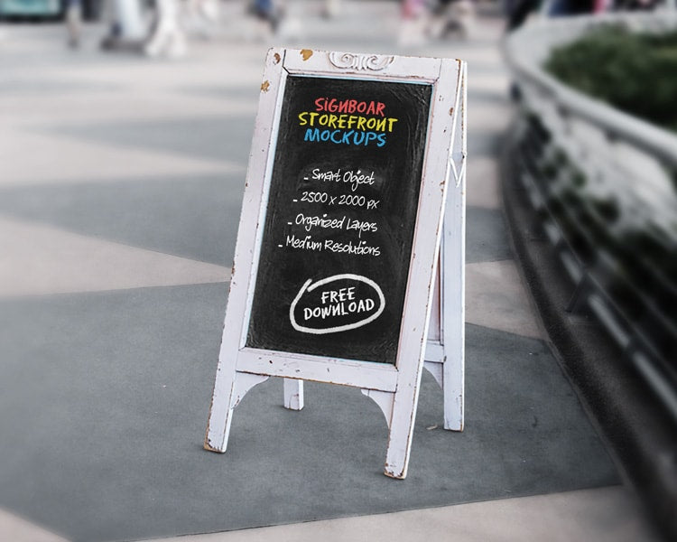 Free Signboard Restaurant Chalkboard Mockups