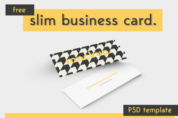 Free Slim Business Card Mockup