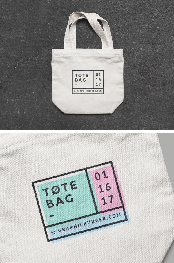 Free Authentic Canvas Tote Bag MockUp