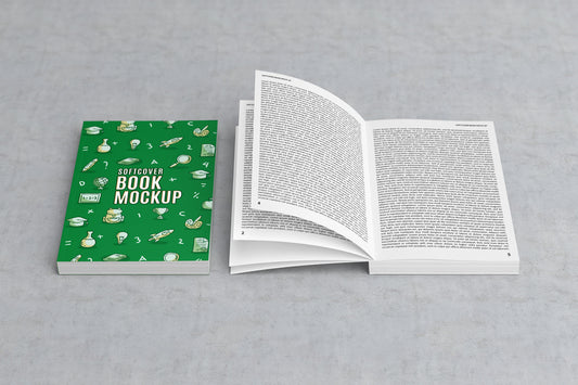 Free White Opened Softcover Book PSD Mockup