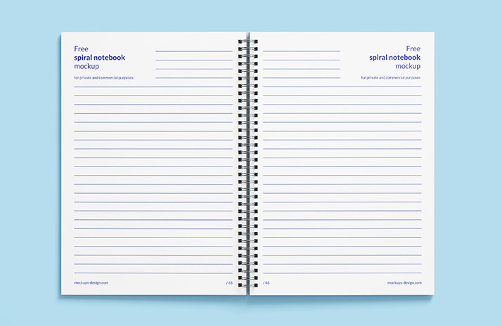 Free 5 x Spiral Notebook Mockups (Multiple Views)