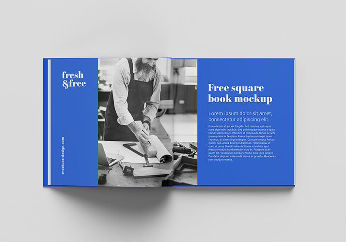 Free Ultra-Clean Modern Square Book Mockup