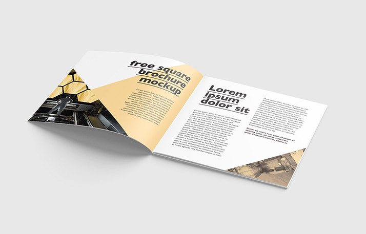 Free Great Collection of Clean Square Brochure Mockups 5 Angles and VIews Included