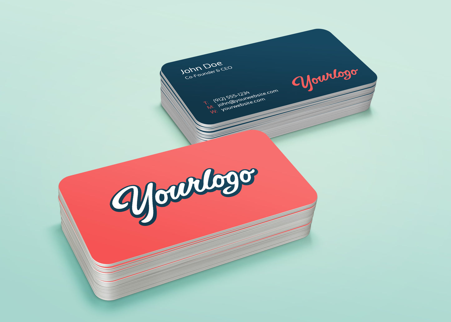Free Stacked Business Card MockUps