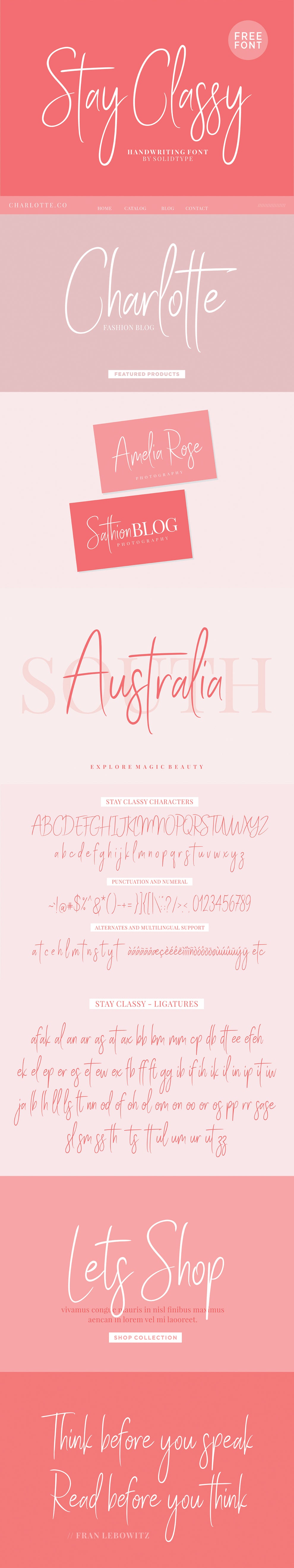 Free STAY CLASSY - SCRIPT FONT – CreativeBooster