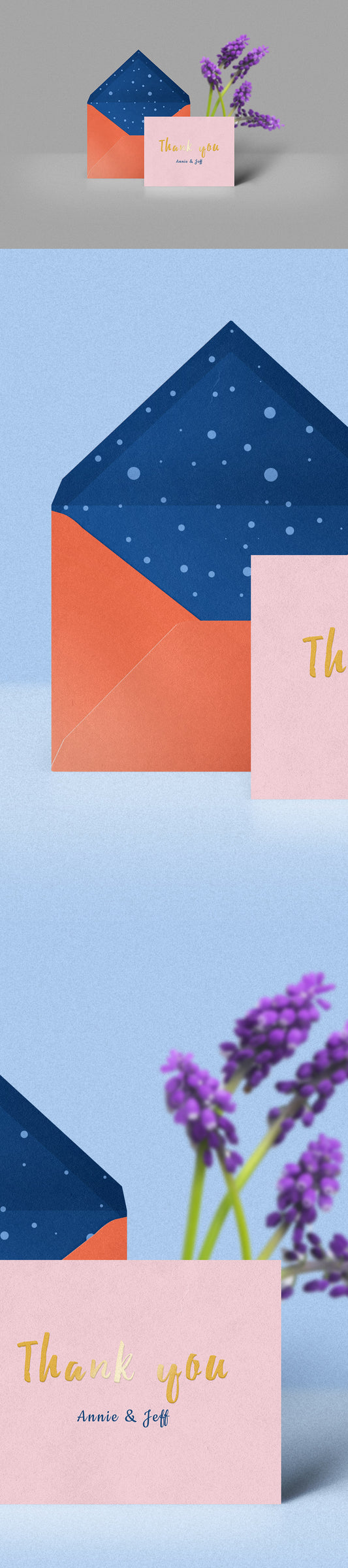 Free Thank You Card and Envelope Mockup