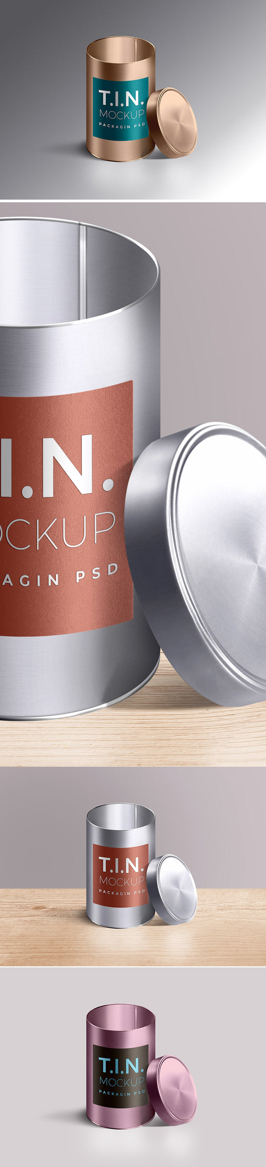 Free Packaging Tin Container Mockup PSD