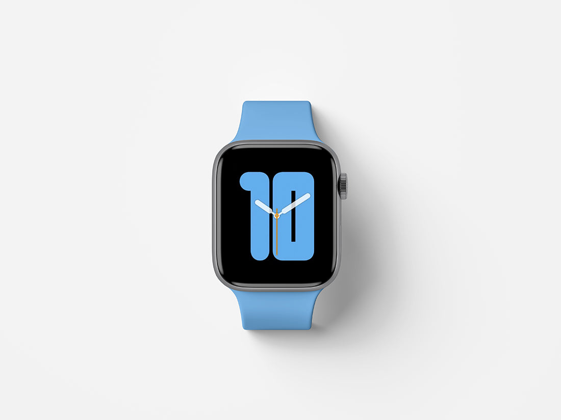 Free Top View of Apple Watch Series 5 PSD Mockup