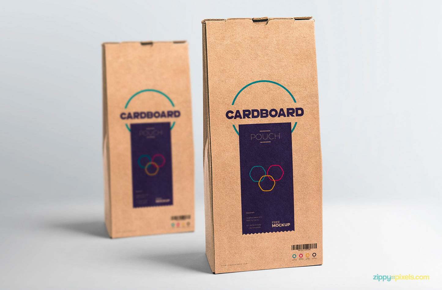 Free Cardboard Pouch Packaging Mockup