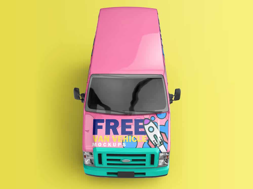 Free Van Vehicle Advertisement Mockups