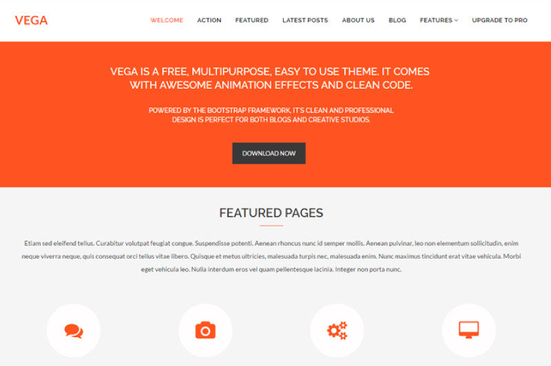 Vega - Free One Page WordPress Theme
