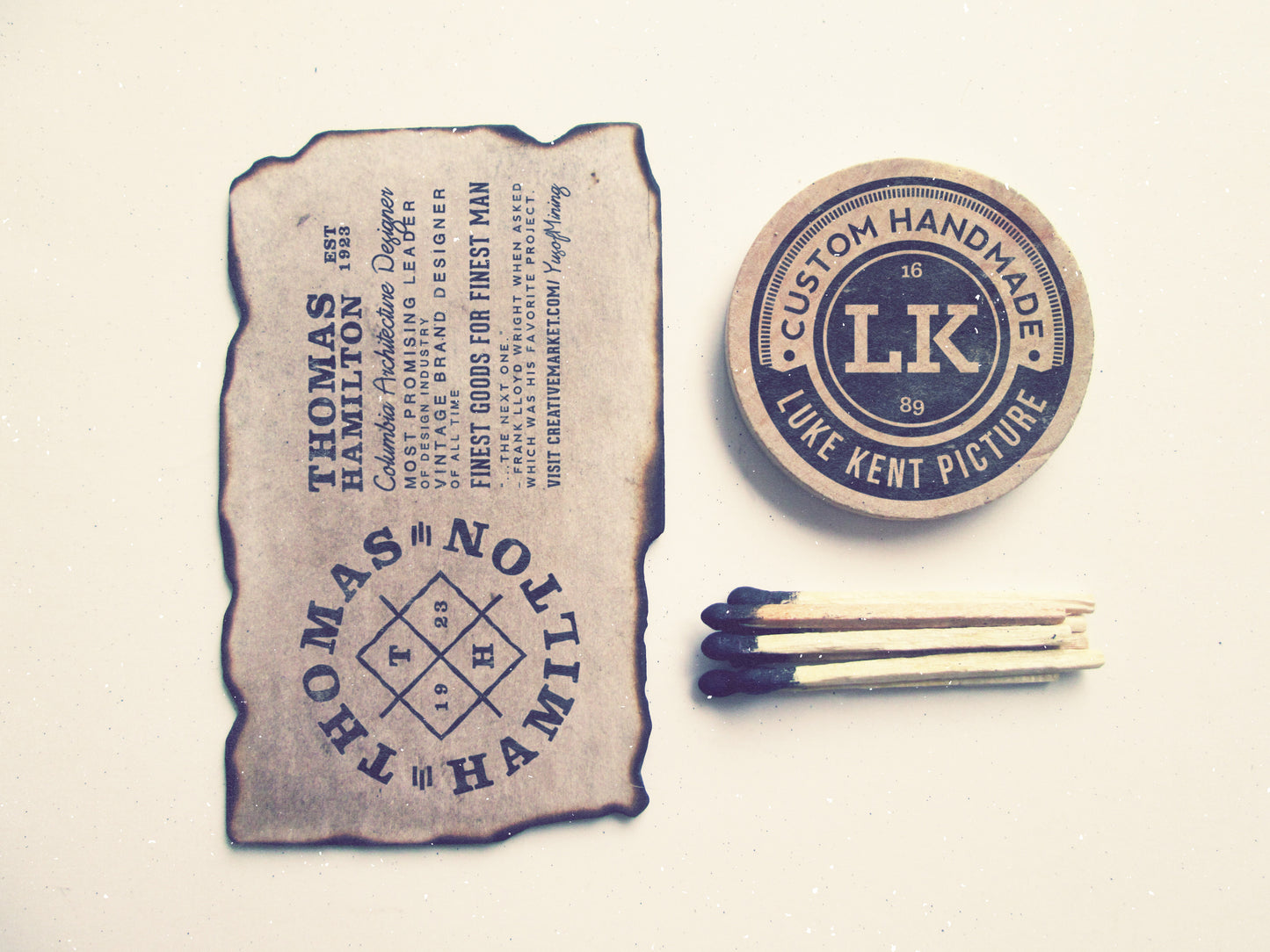 Free Vintage Logo MockUp with Matches