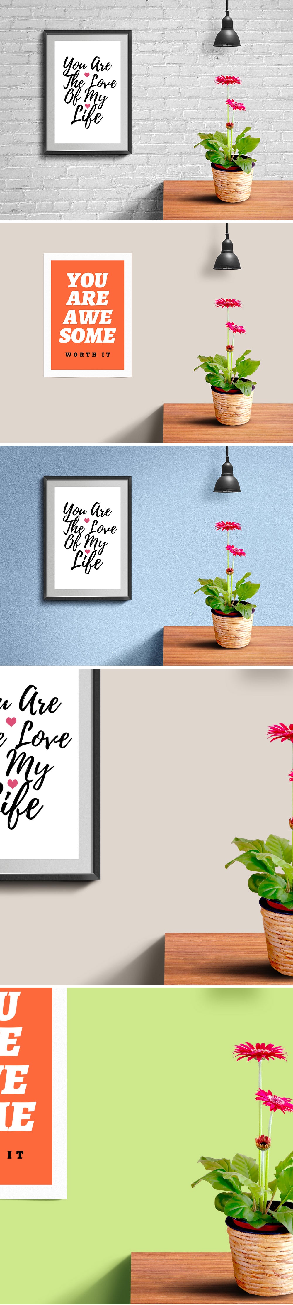 Free Wall Frame And Poster Mockup PSD