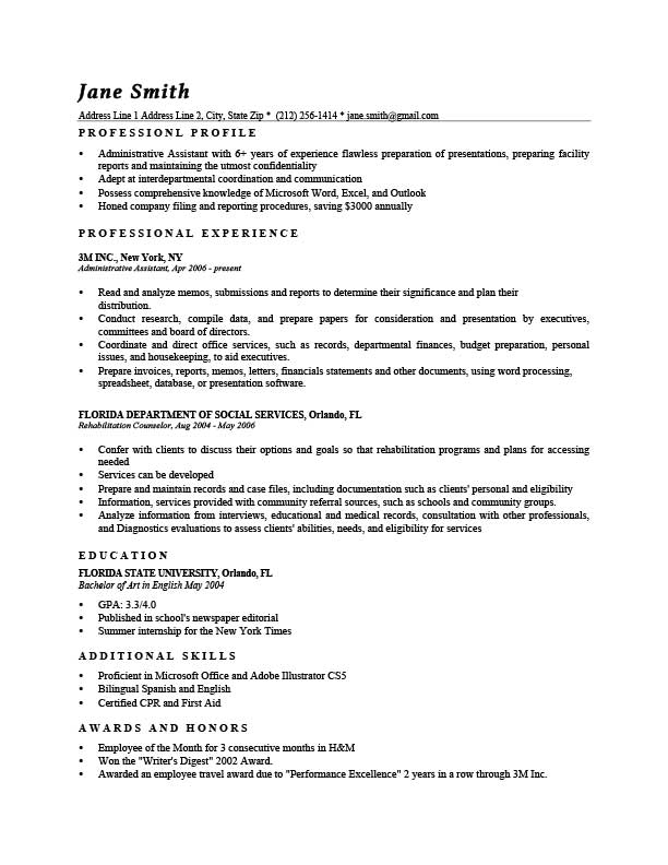 Free Professional Washington Resume Templates in Microsoft Word Format ...