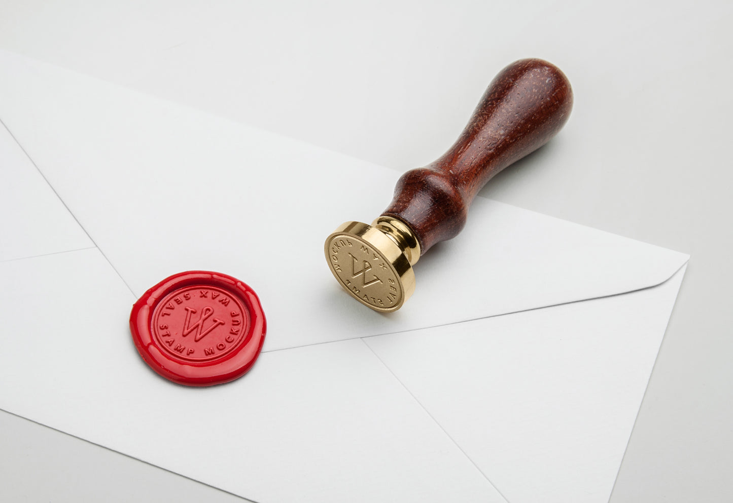 Free Red Wax Seal Stamp PSD MockUp