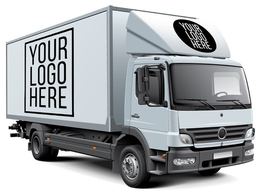 Free White Box Truck or Van PSD Mockup