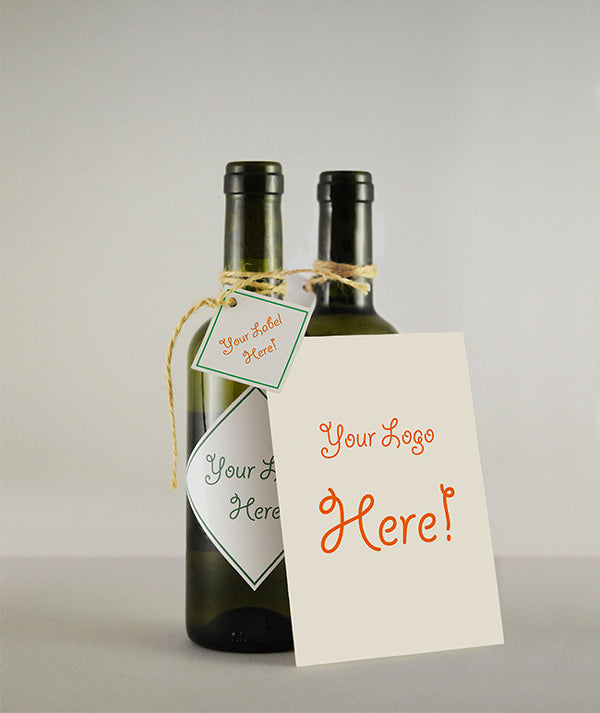 Free Wine Bottle with a Greeting Card PSD MockUp
