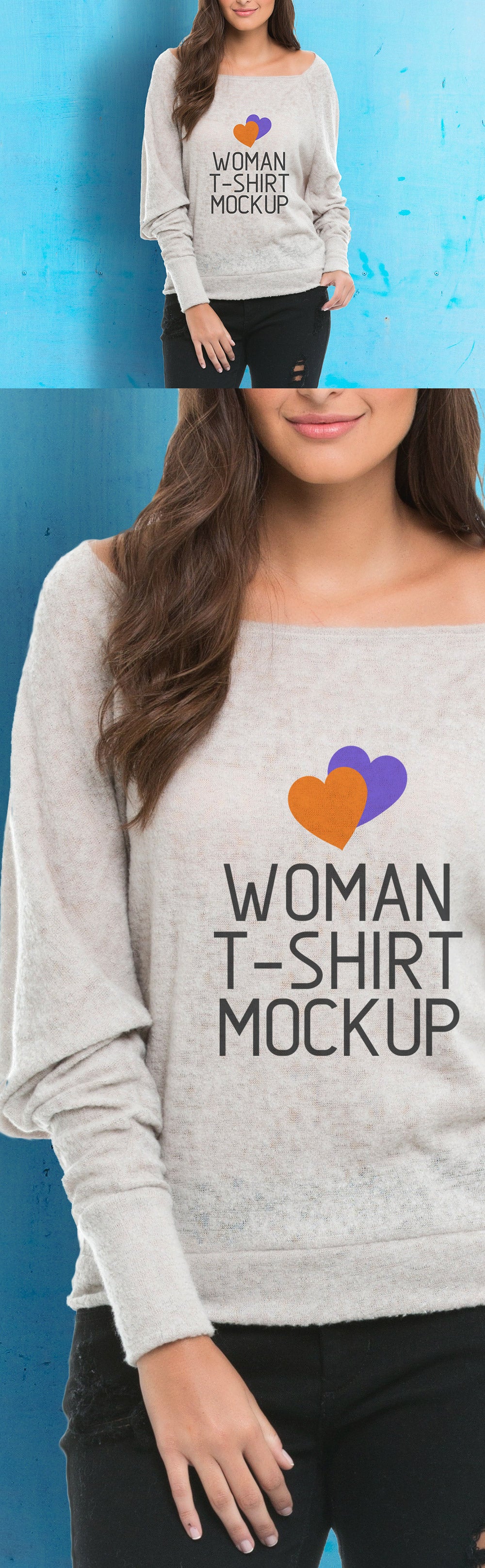 Free Woman Longsleeve T-Shirt Mockup