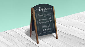 Free A-Frame Chalkboard Restaurant / Cafe Menu Mockup Psd