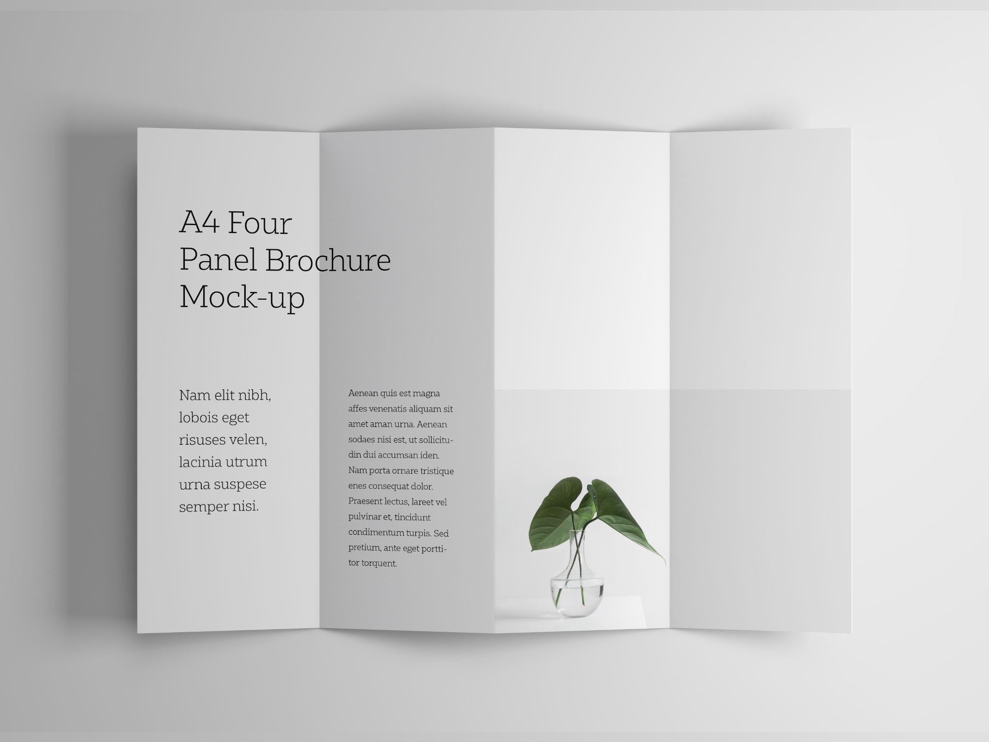 Free A4 Four Panel Brochure Mockup – CreativeBooster