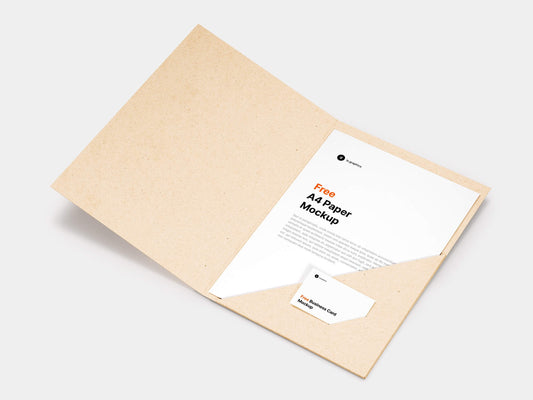 Free A4 Paper & Business Card Mockup