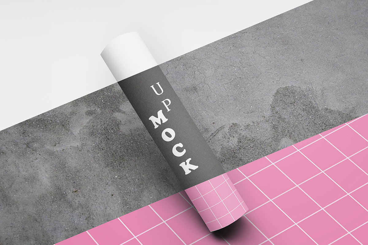 Free A4 Rolled Mockup