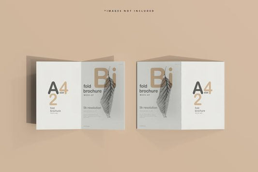 Free A4 Size Bi Fold Brochure Mockup Psd