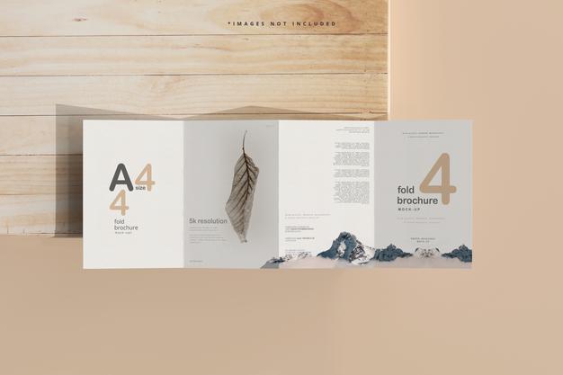 Free A4 Size Four Fold Brochure Mockup Psd – CreativeBooster
