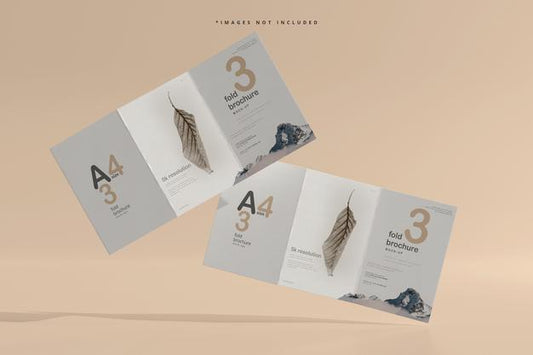 Free A4 Size Tri Fold Brochure Mockup Psd