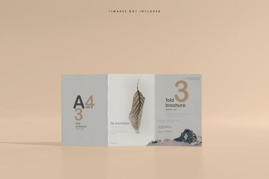Free A4 Size Tri Fold Brochure Mockup Psd