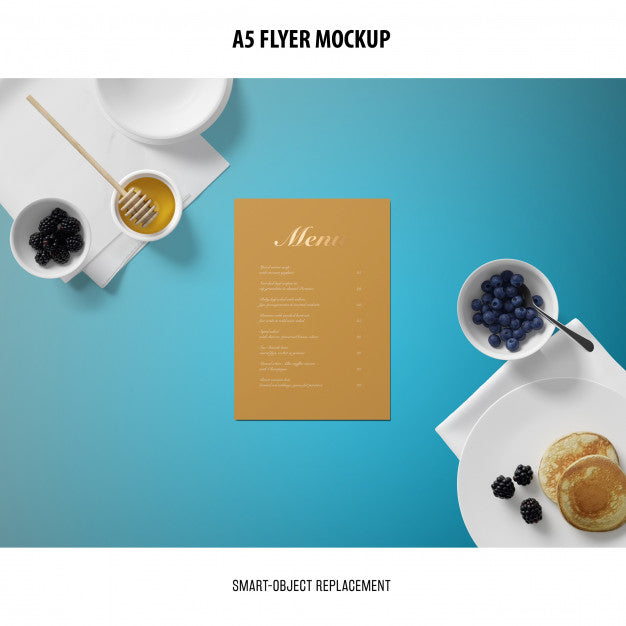Free A5 Flyer Mockup Psd – CreativeBooster