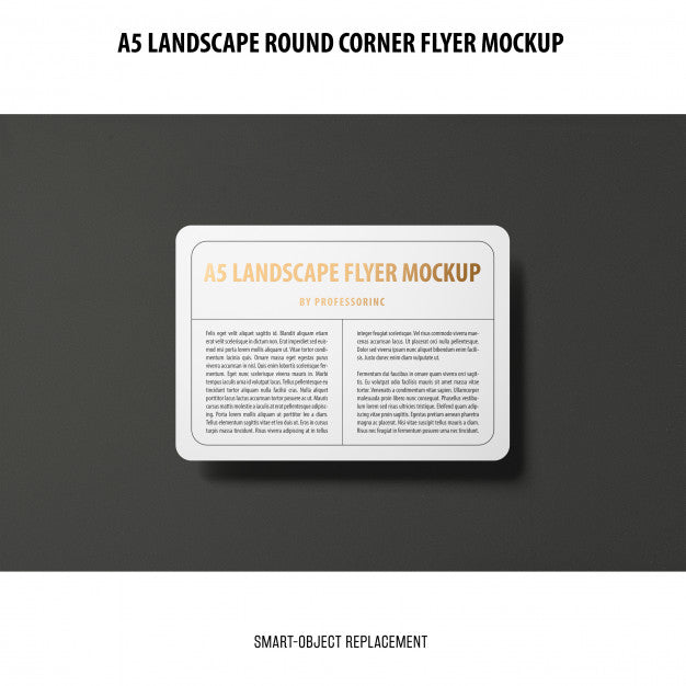 Free A5 Landscape Flyer Mockup Psd