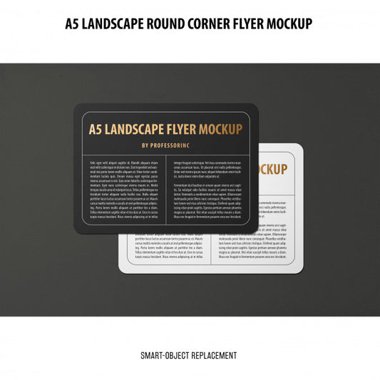 Free A5 Landscape Flyer Mockup Psd