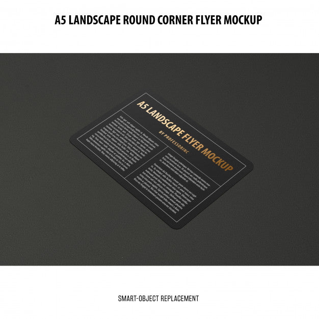 Free A5 Landscape Flyer Mockup Psd