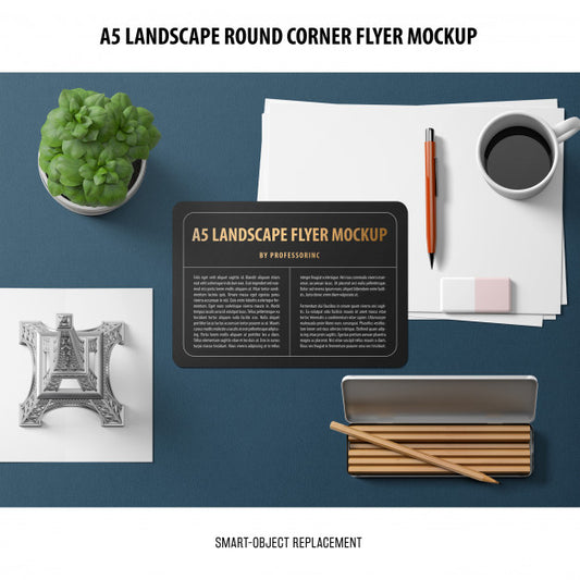 Free A5 Landscape Flyer Mockup Psd