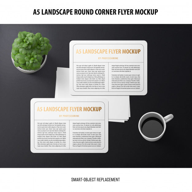 Free A5 Landscape Flyer Mockup Psd