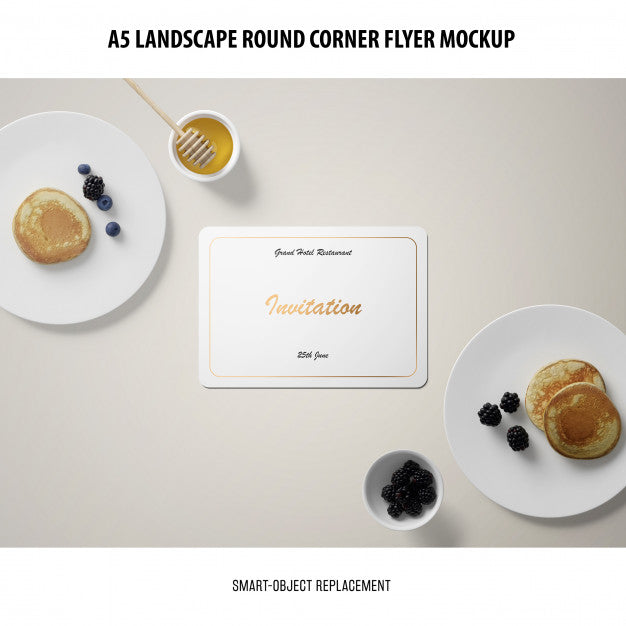 Free A5 Landscape Flyer Mockup Psd