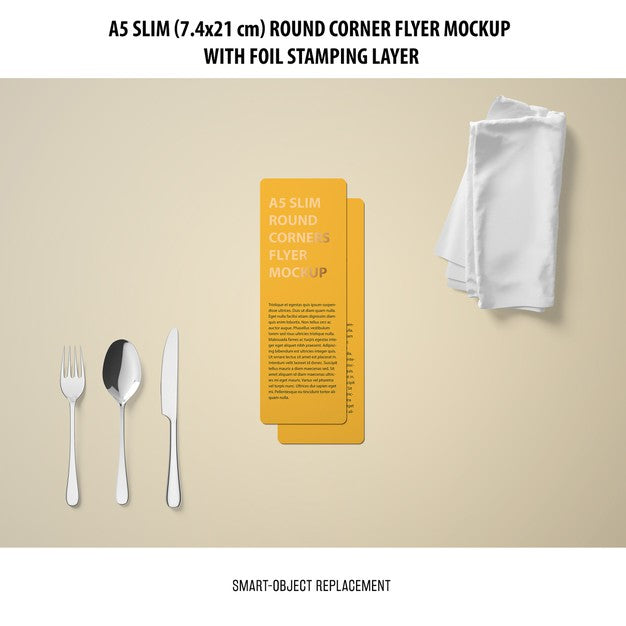 Free A5 Slim Flyer Mockup Psd