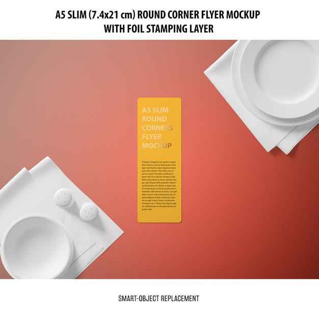 Free A5 Slim Flyer Mockup Psd