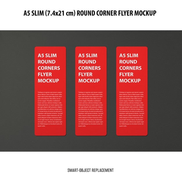 Free A5 Slim Flyer Mockup Psd