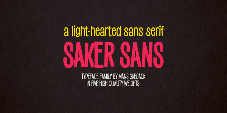 Free Saker Sans Light Font