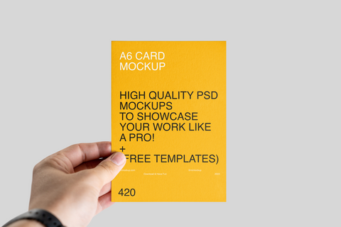 Free A6 Leaflet In Hand Mockup