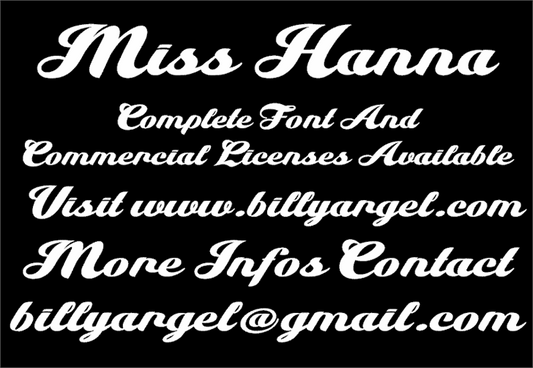 Free Miss Hanna Font